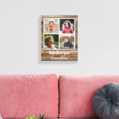 Rustic Brown Wood 4 Foto Collage Grandma Canvas Afdruk (Insitu (Woonkamer))