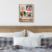 Rustic Brown Wood 4 Foto Collage Grandma Canvas Afdruk (Insitu (Slaapkamer))