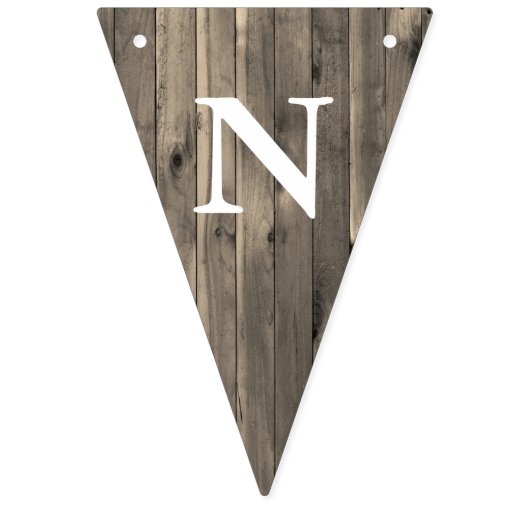 Rustic Brown Wood Blik Vlaggetjes (Derde vlag)