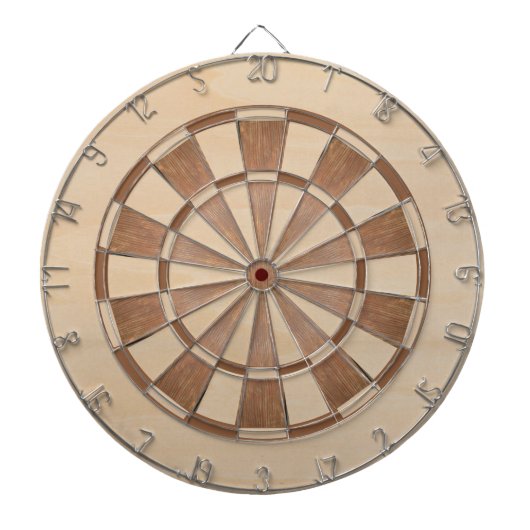 Rustic Brown Wood Classic Dartbord (Voorkant)
