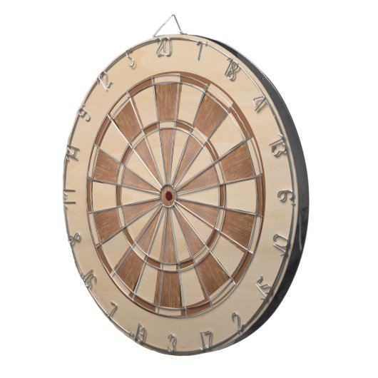 Rustic Brown Wood Classic Dartbord (Voorkant Rechts)