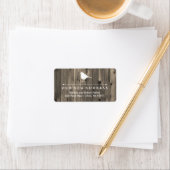 Rustic Brown Wood en Sweet Bird Nieuw Adres Etiket (Insitu)