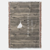 Rustic Brown Wood en Sweet White Bird Deken (Voorkant Verticaal)