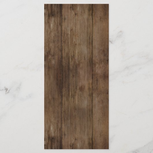 Rustic Brown Wood Fairy Lichten, Elegant Typografi Menu (Achterkant)