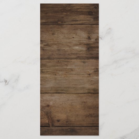 Rustic Brown Wood Fairy Lichten, Elegant Typografi Menu (Achterkant)