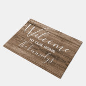 Rustic Brown Wood Farmhouse Welkom Deurmat (Schuin)