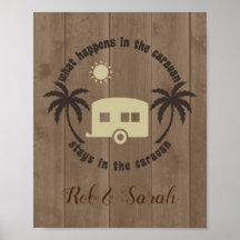 Rustic Brown Wood Funny Camping Quote