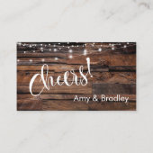 Rustic Brown Wood & Lichten Drink Ticket Enclosure Informatiekaartje (Achterkant)