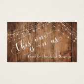Rustic Brown Wood & Light Strings Drink Tickets Visitekaartje (Voorkant)