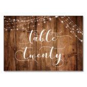 Rustic Brown Wood & Lights Tabel Twintig Kaart (Achterkant)