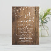 Rustic Brown Wood & Lights We hebben een huwelijks Kaart (Staand voorkant)