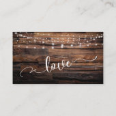 Rustic Brown Wood & Lights, Wedding Gift Registry Informatiekaartje (Achterkant)
