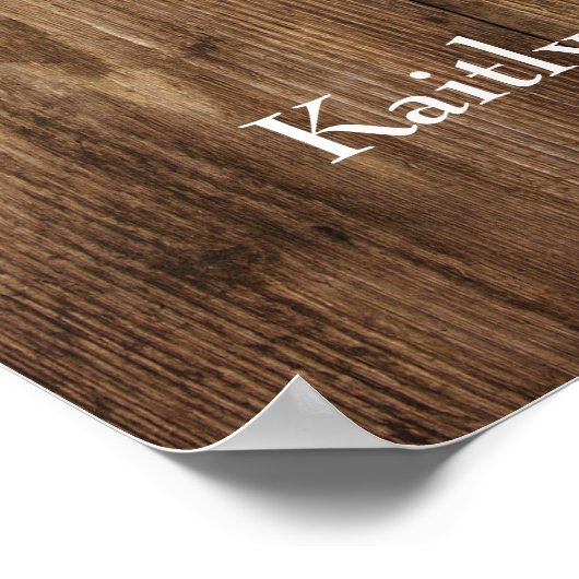 Rustic Brown Wood & Lights Wedding Welcome Sign Poster (Hoek)