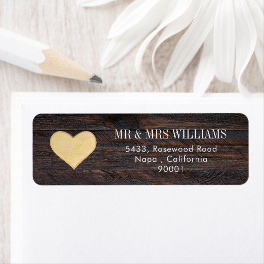 Rustic Brown Wood Matching Address Label (Insitu)
