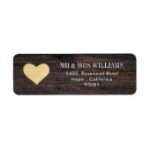 Rustic Brown Wood Matching Address Label (Voorkant)