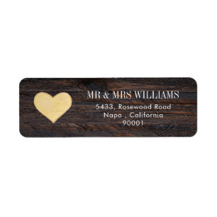 Rustic Brown Wood Matching Address Label