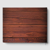 Rustic Brown Wood Pink Floral Country Wedding Gastenboek (Achterkant)