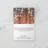 Rustic Brown Wood String Lights Bedankkaart (Binnen)