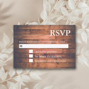 Rustic Brown Wood String Lights RSVP-kaarten RSVP Kaartje