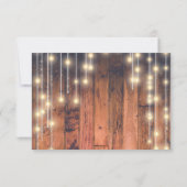 Rustic Brown Wood String Lights | RSVP-kaarten RSVP Kaartje (Achterkant)