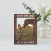 Rustic Brown Wood Text Editable Faux Photo Frame Briefkaart (Staand voorkant)