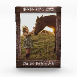 Rustic Brown Wood Text Editable Faux Photo Frame Fotoblokken