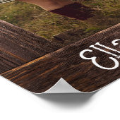 Rustic Brown Wood Text Editable Faux Photo Frame Poster (Hoek)