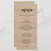 Rustic Brown Wood Wedding Elopement Menu (Voorkant / Achterkant)