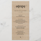 Rustic Brown Wood Wedding Elopement Menu (Voorkant)