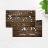 Rustic Brown Wood & White Lights, Drink Tickets Visitekaartje (Bureau)