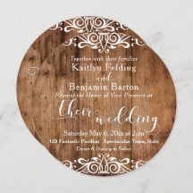 Rustic Brown Wood & White Typography Wedding 2c