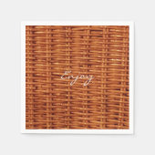 Rustic Brown Wood Wicker Picnic Basket Funny Servetten (Voorkant)