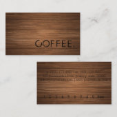 Rustic Brown Wooden Loyalty Coffee Visitekaartje (Voorkant / Achterkant)