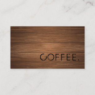 Rustic Brown Wooden Loyalty Coffee Visitekaartje