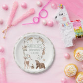 Rustic Brown Woodland Baby Shower Paper Papieren Bordje (Feest)
