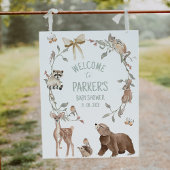 Rustic Brown Woodland Baby Shower Welcome Sign Foto Afdruk