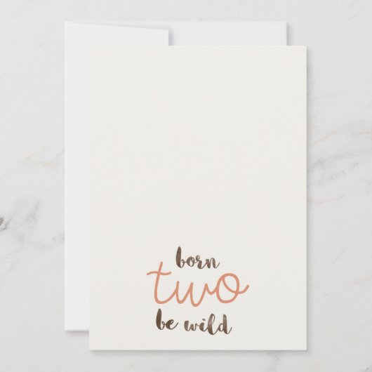 Rustic Brown Woodland Born Two Be Wild Birthday Kaart (Achterkant)