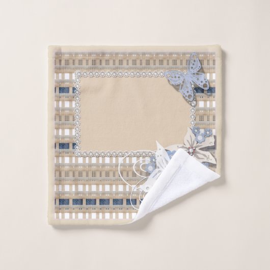 Rustic, bruiloft bad handdoek (Wasdoekje)