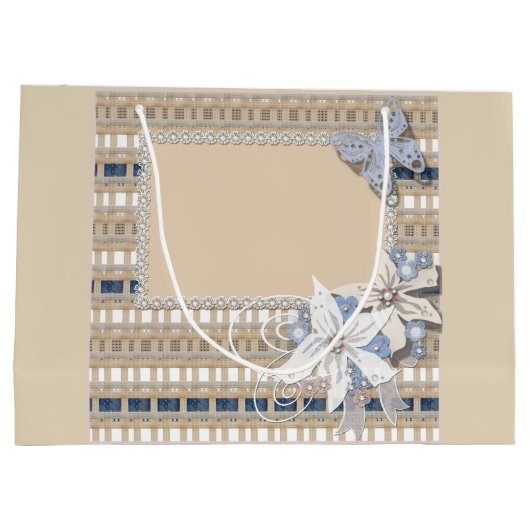 Rustic, bruiloft groot cadeauzakje (Achterkant)