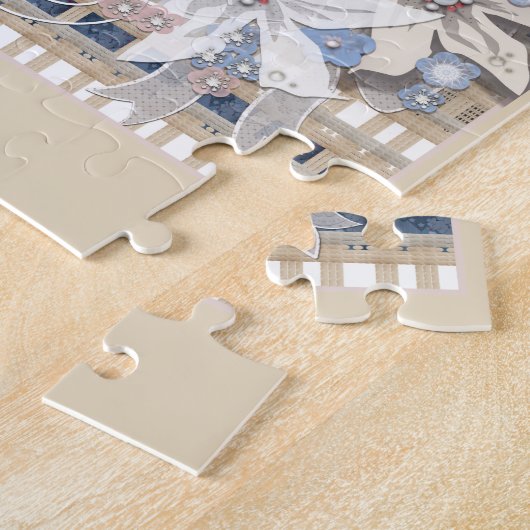 Rustic, bruiloft legpuzzel (Zijkant)