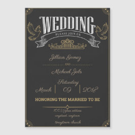 Rustic bruiloft nodigmagneet, pas me aan! magnetische uitnodiging