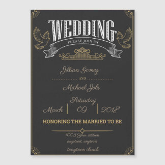 Rustic bruiloft nodigmagneet, pas me aan! magnetische uitnodiging