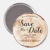 Rustic bruiloft Sparen de datum Gedrukt Hout Magne Magneet (Voorkant / Achterkant)