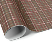 Rustic Bruin en Maroon Fijne Tartan Cadeaupapier (Rol Hoek)
