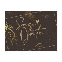 Rustic bruin en wit sparen de Aankondiging van de 