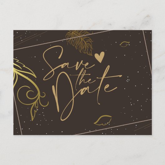 Rustic bruin en wit sparen de Aankondiging van de  (Voorkant)