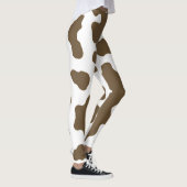 Rustic bruin en witte koeienprint landelijke weste leggings (Rechts)