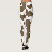 Rustic bruin en witte koeienprint landelijke weste leggings (Achterkant)