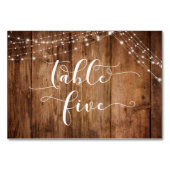 Rustic Bruin Hout & Licht Snoeren Tafel Five Card Kaart (Achterkant)