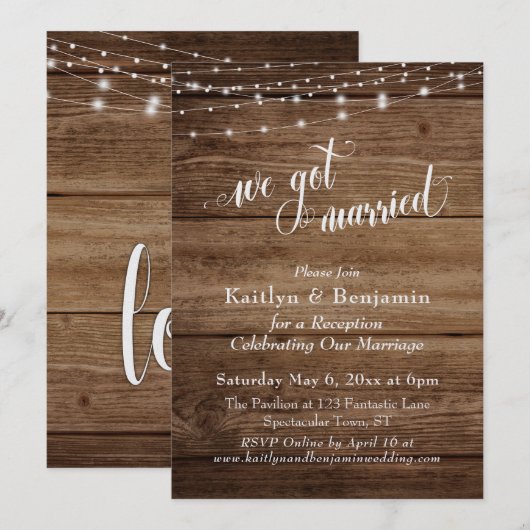 Rustic bruin hout met alleen maar een lichte bruil kaart (Voorkant / Achterkant)